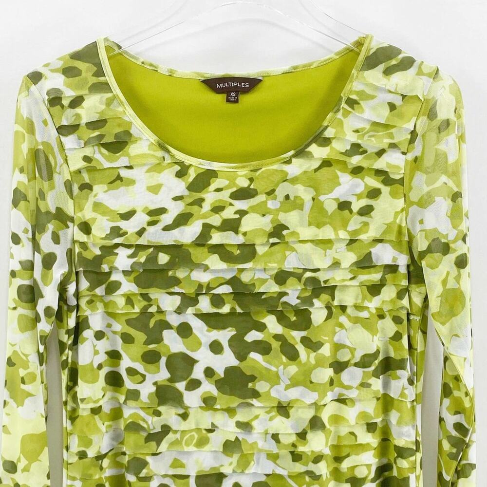 MULTIPLES Green Camo Polyester Round Neck Lined B… - image 3